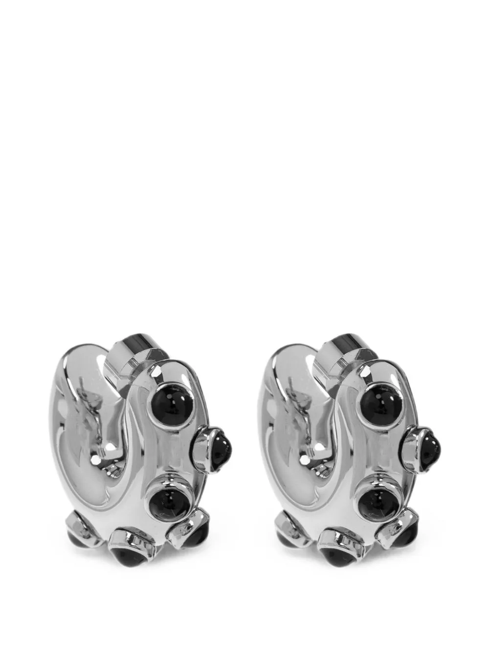 Stud-Embellished Hoop Earrings