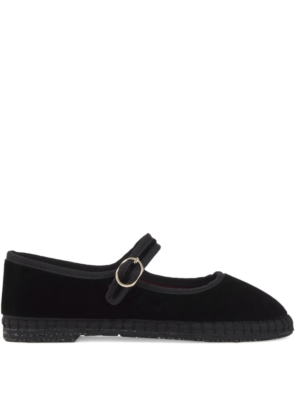 Antonia Velvet Buckle Ballet Flats