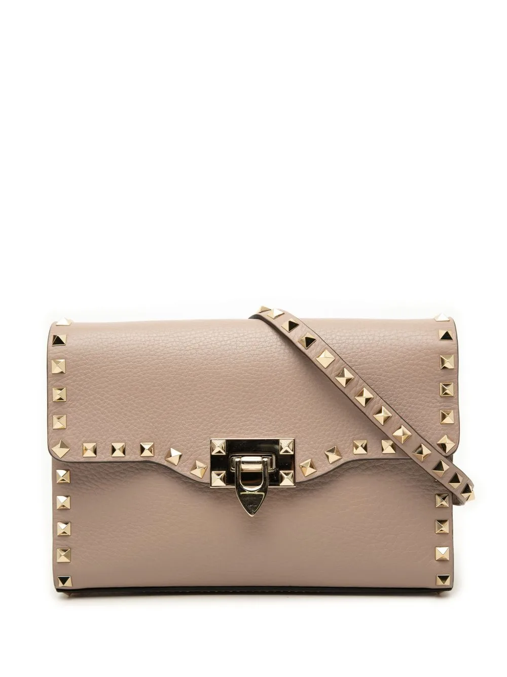 2018-2026 Small Pebbled Calfskin Rockstud Flap Crossbody Bag
