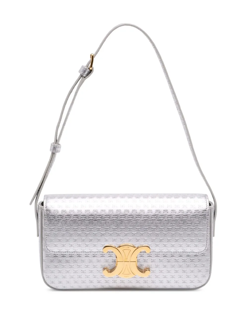 2023 Triomphe All Over Laminated Calfskin Claude Shoulder Bag