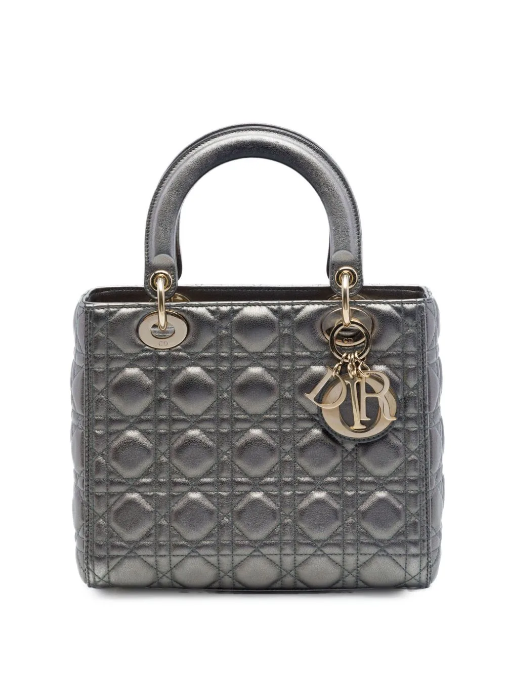 2019 Medium Metallic Lambskin Cannage Lady Dior Satchel