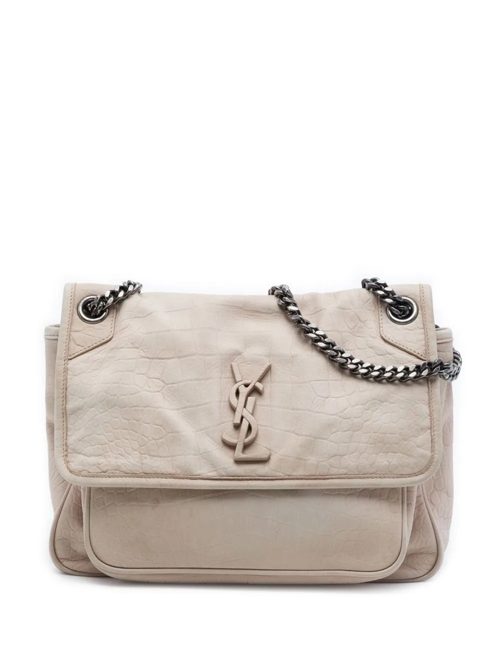 2018 Medium Croc Embossed Nubuck Niki Shoulder Bag