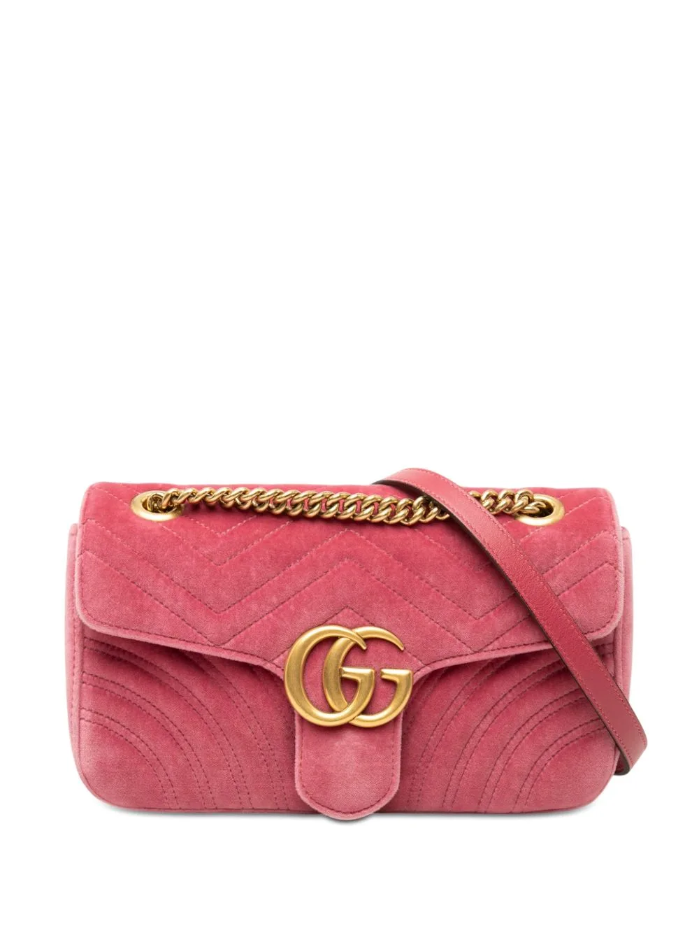 2000-2015 Medium GG Marmont Matelasse Velvet Shoulder Bag