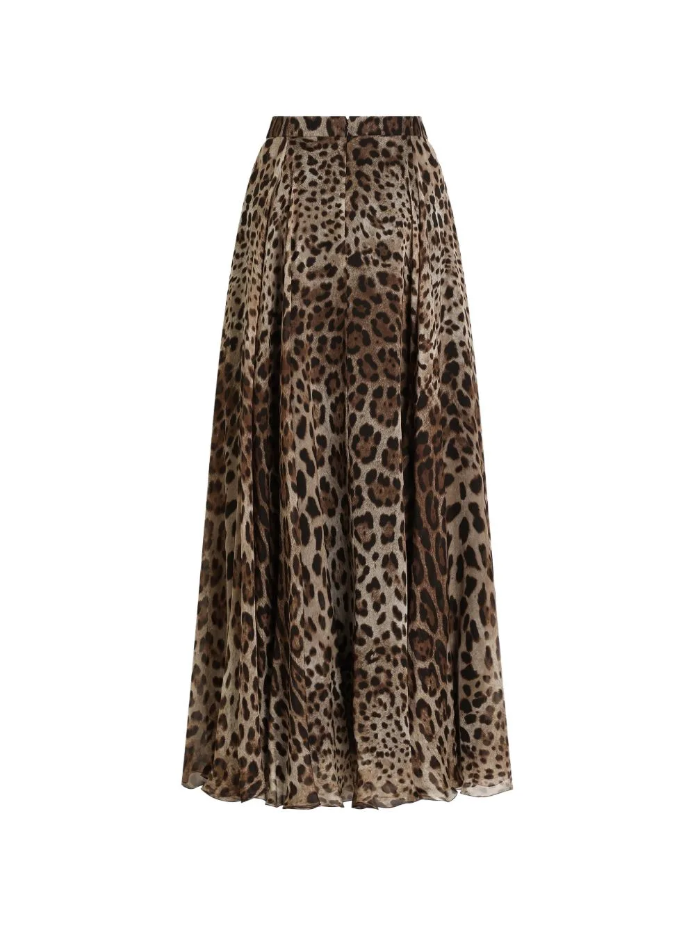 Leo-Print Chiffon Skirt