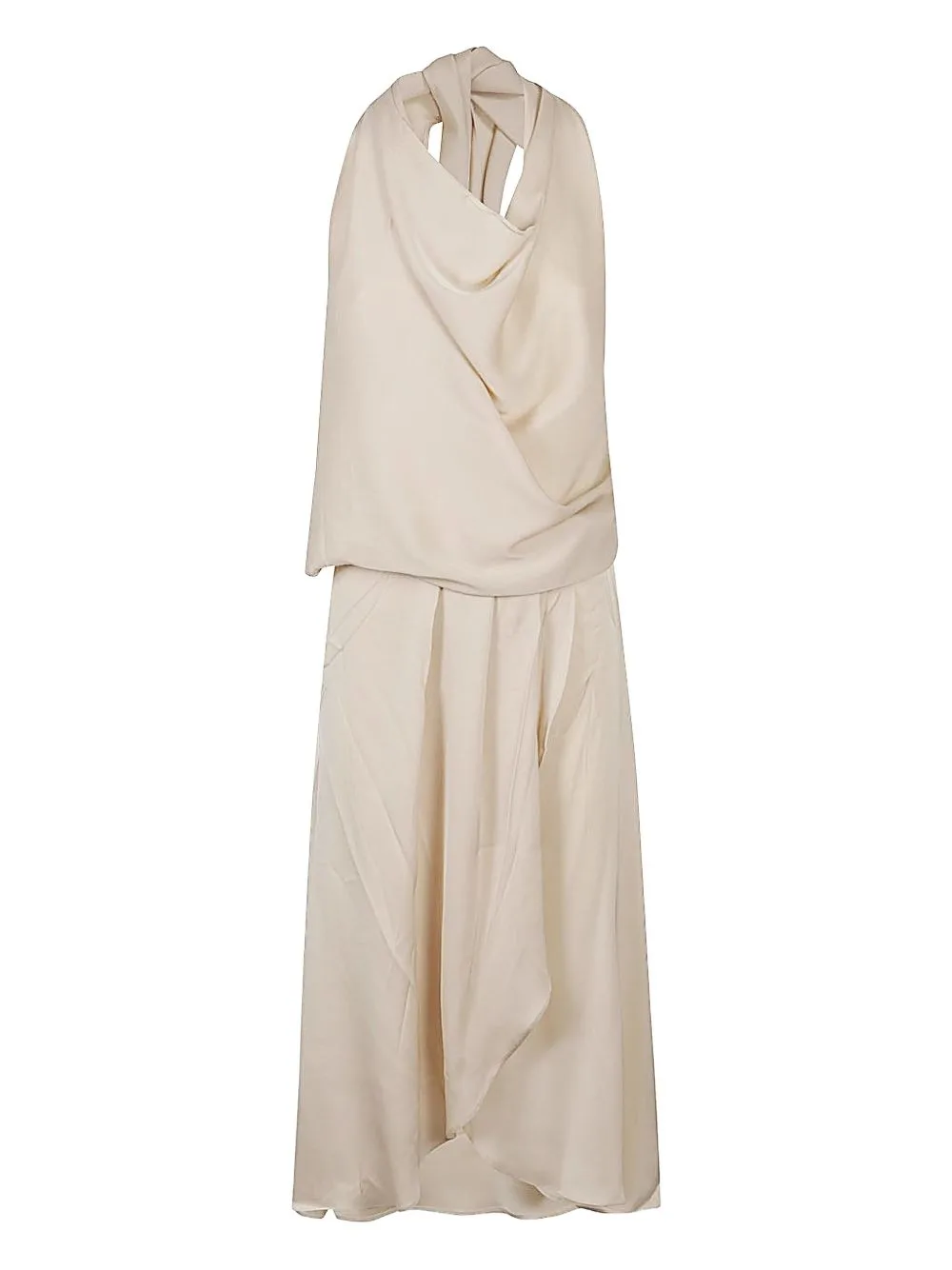 Halterneck Draped Dress