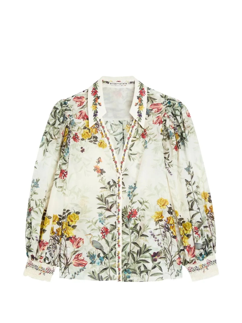 Charis Floral-Print Puff-Sleeve Blouse