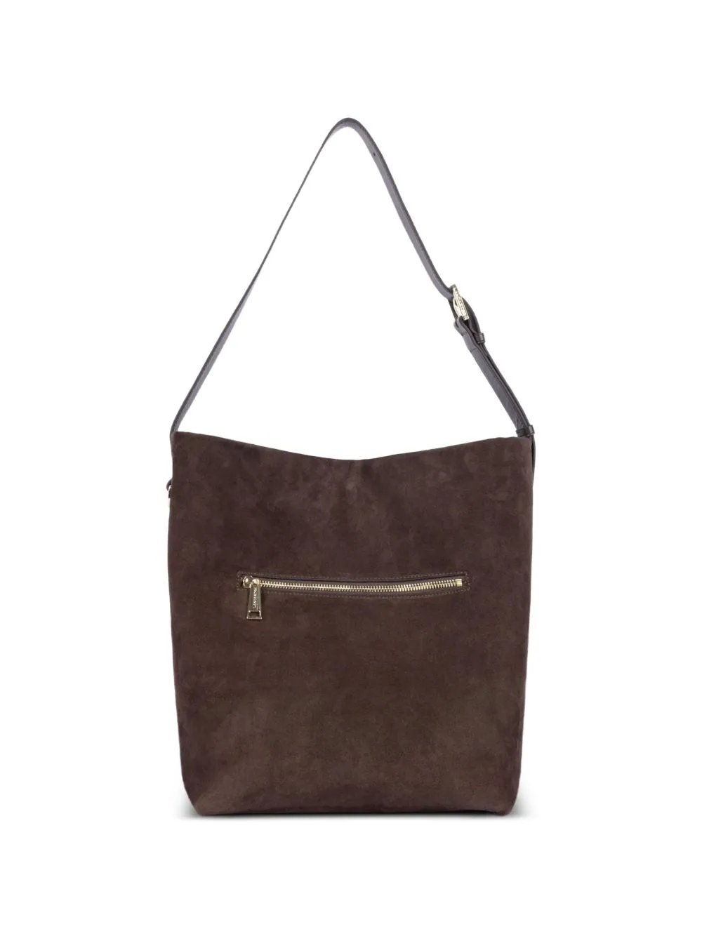 Suede Zip-Fastening Shoulder Bag