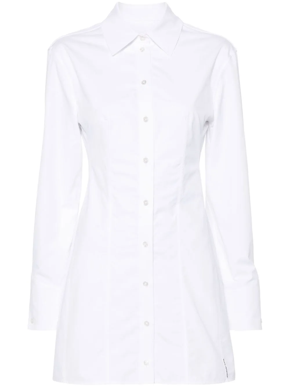 Boned Shirt-Style Mini Dress