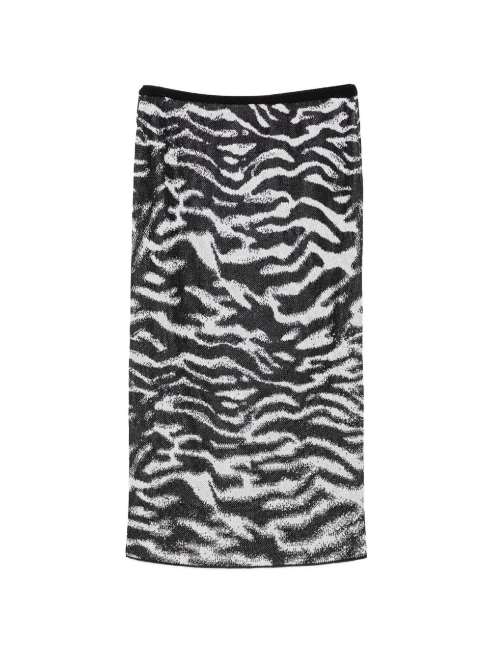 Zebra-Pattern Jacquard-Knit Skirt