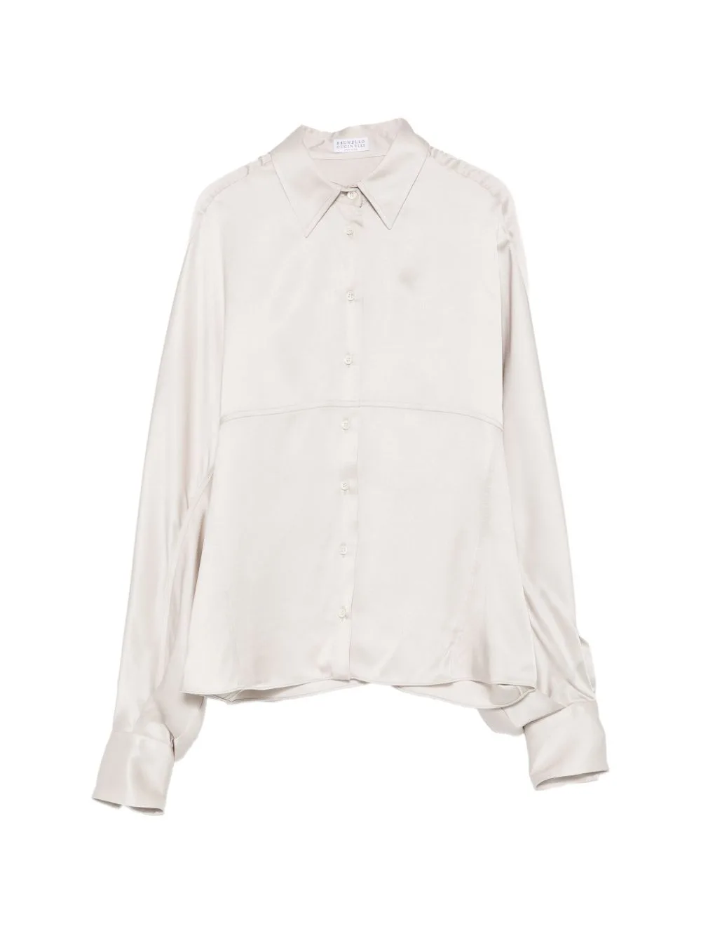 Batwing-Sleeve Silk Shirt