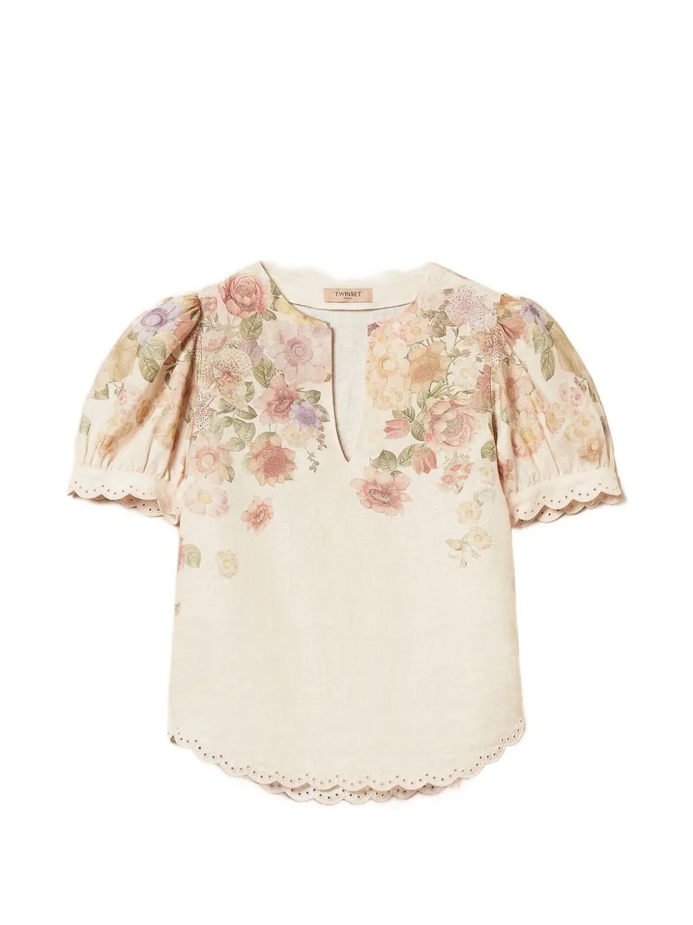 Floral Puff-Sleeve Blouse