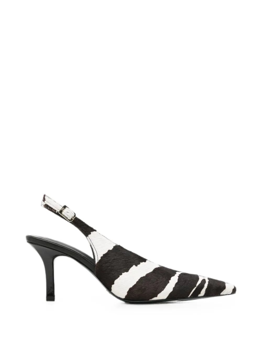 Zebra-Print Leather Slingback Pumps