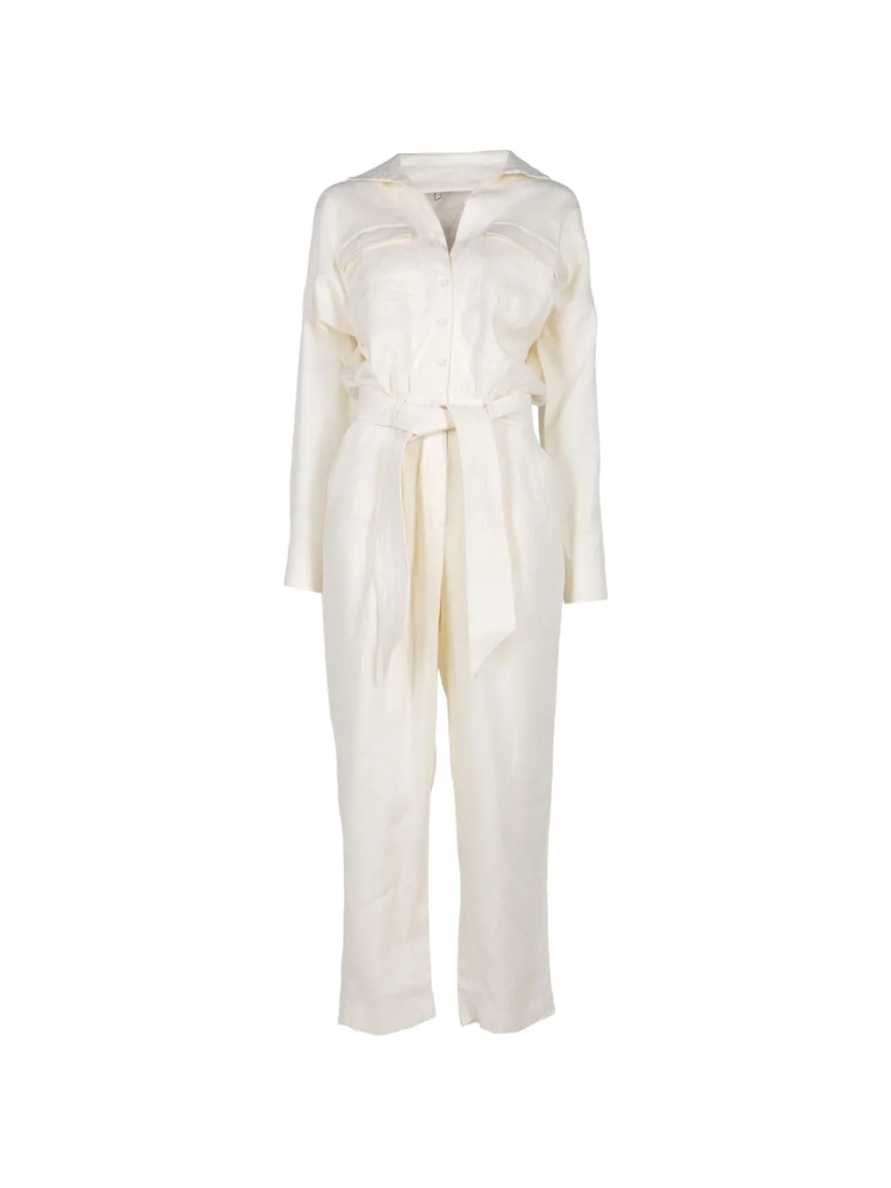 Belted Button-Up Jumpsuit