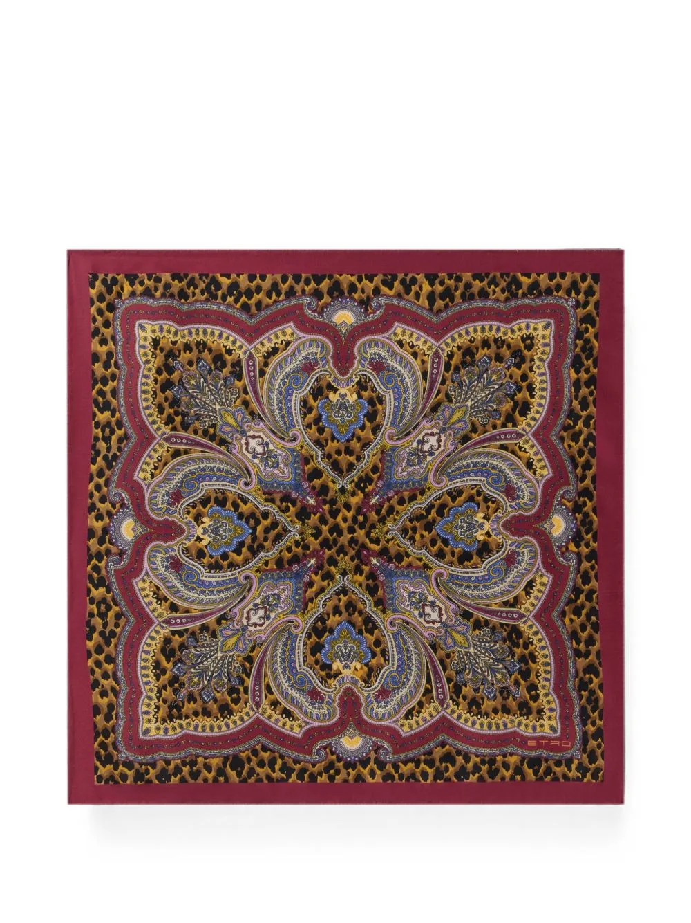 Paisley-Print Leopard-Pattern Scarf