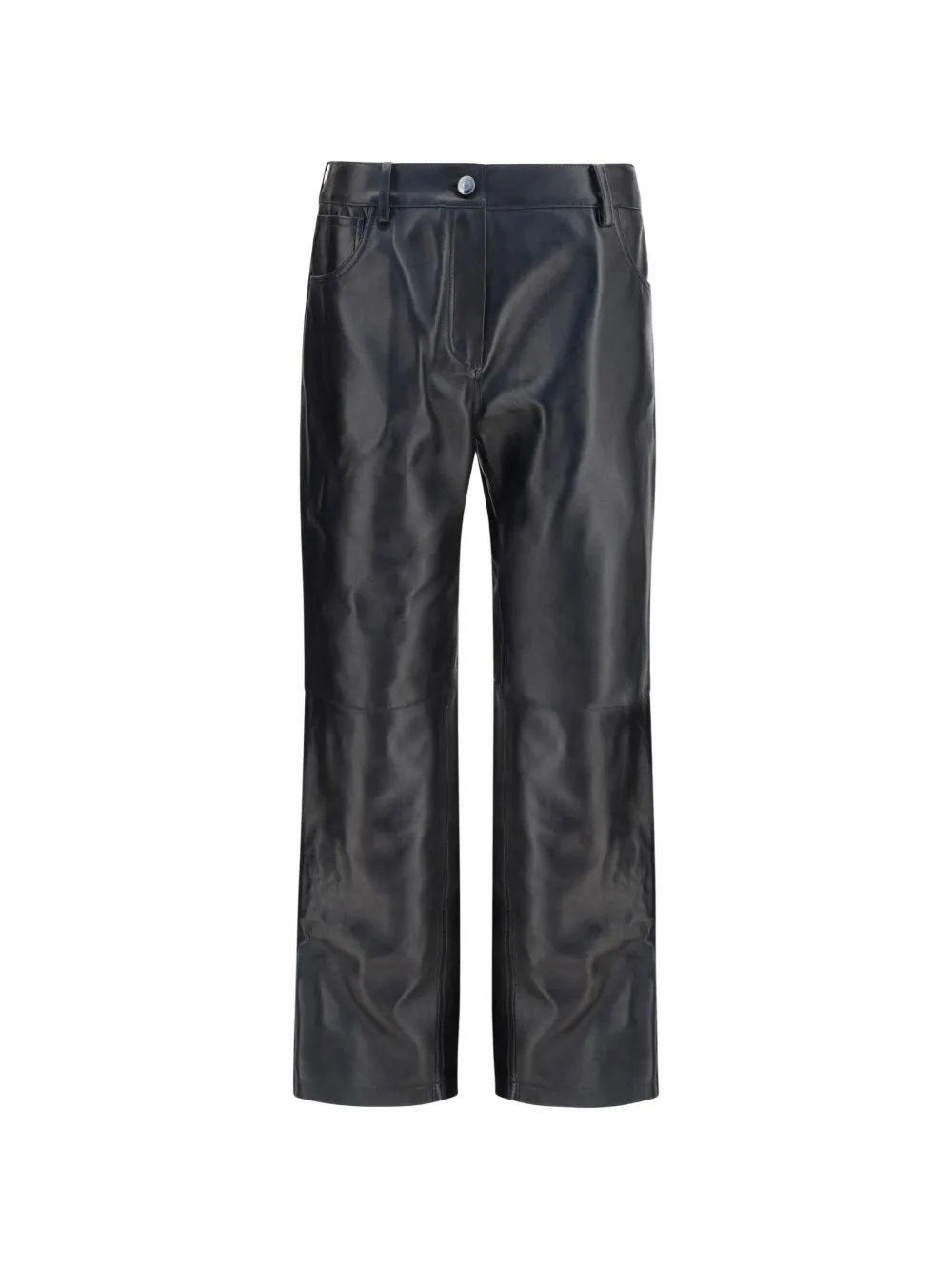 Straight-Leg Leather Trousers