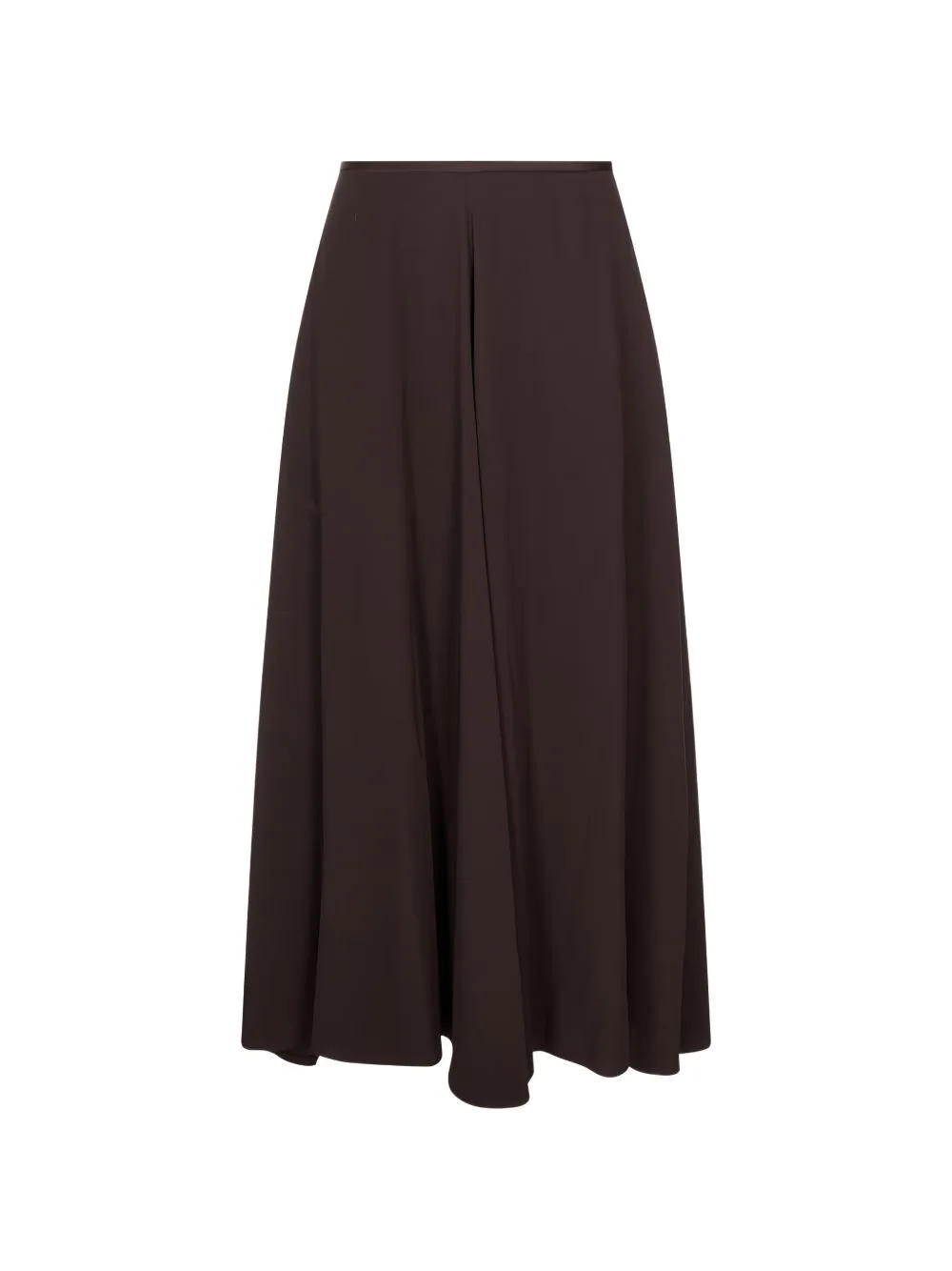 Satin-Trim Midi A-Line Skirt