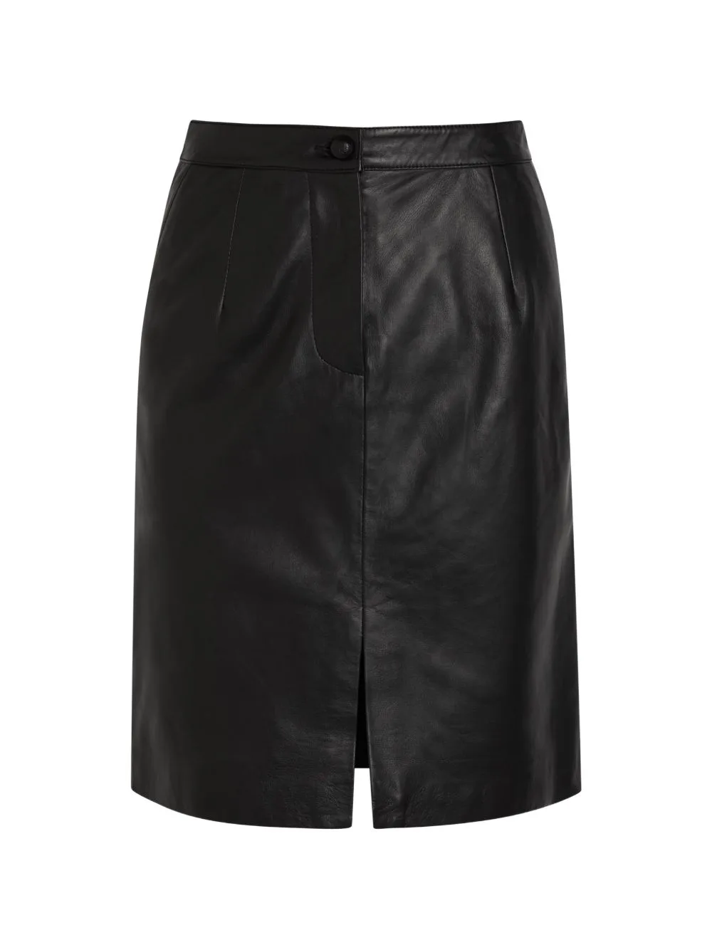 Leather Pencil Midi Skirt