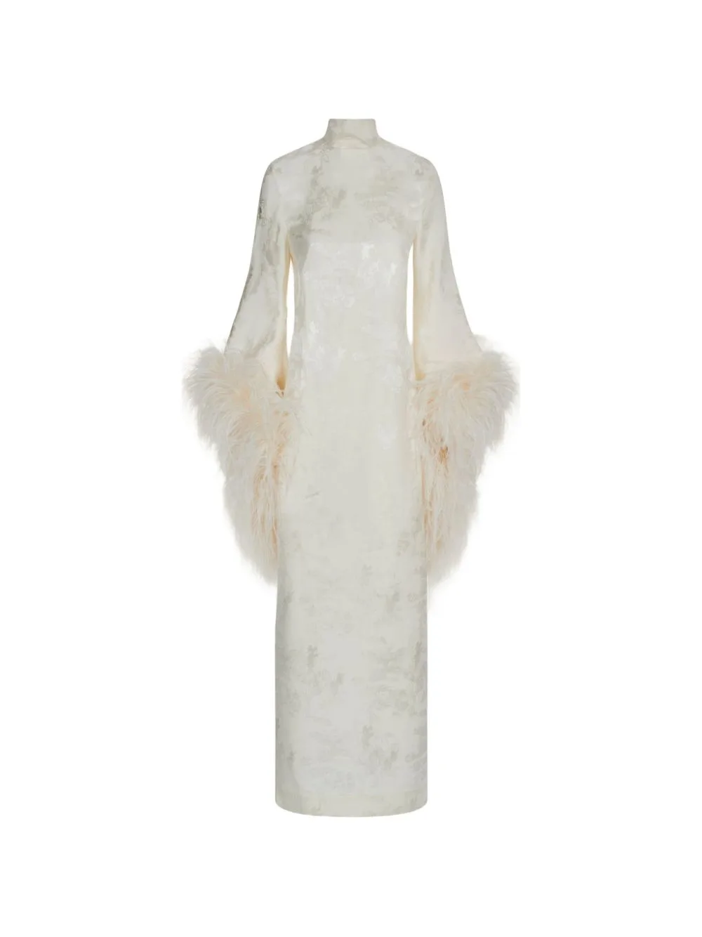 Del Rio Feather-Trim Midi Dress