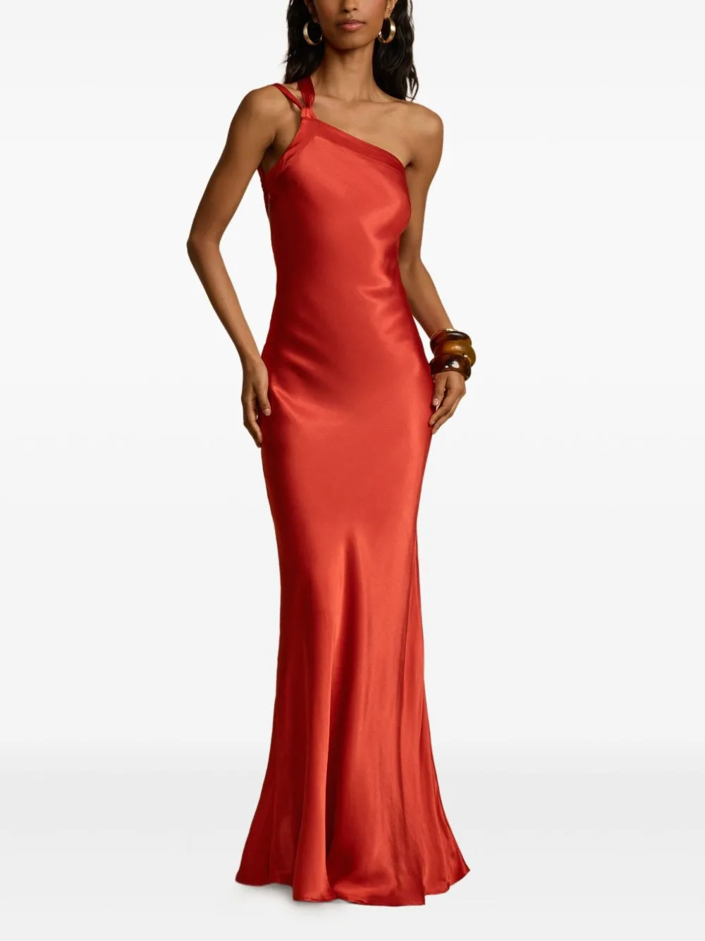 Monique Asymmetric Tie Gown Dress