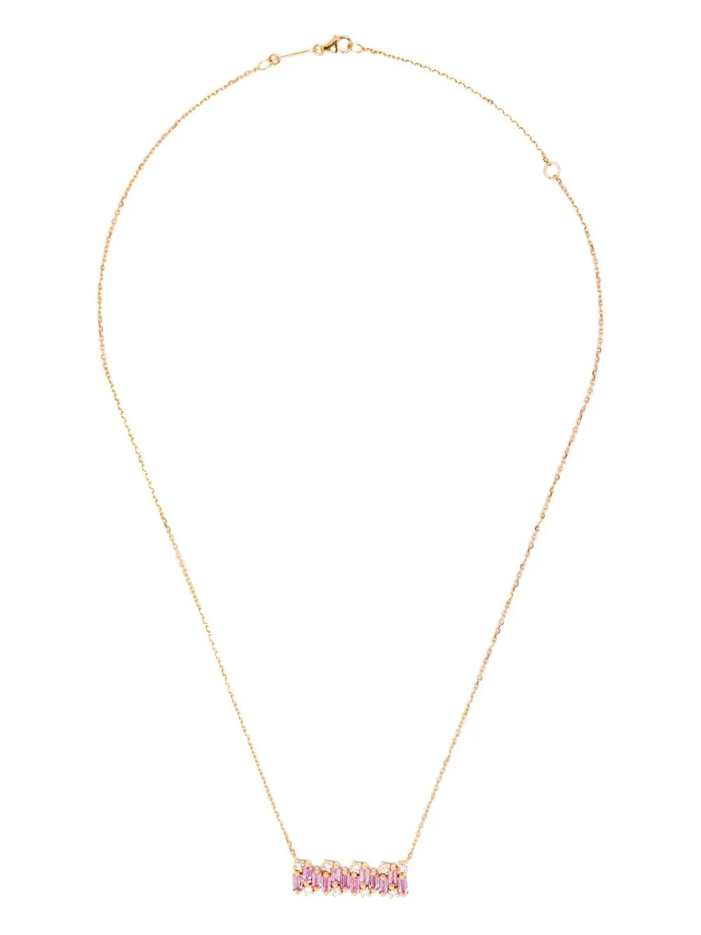 18CT Rose Gold Pink Sapphire Pendant Necklace