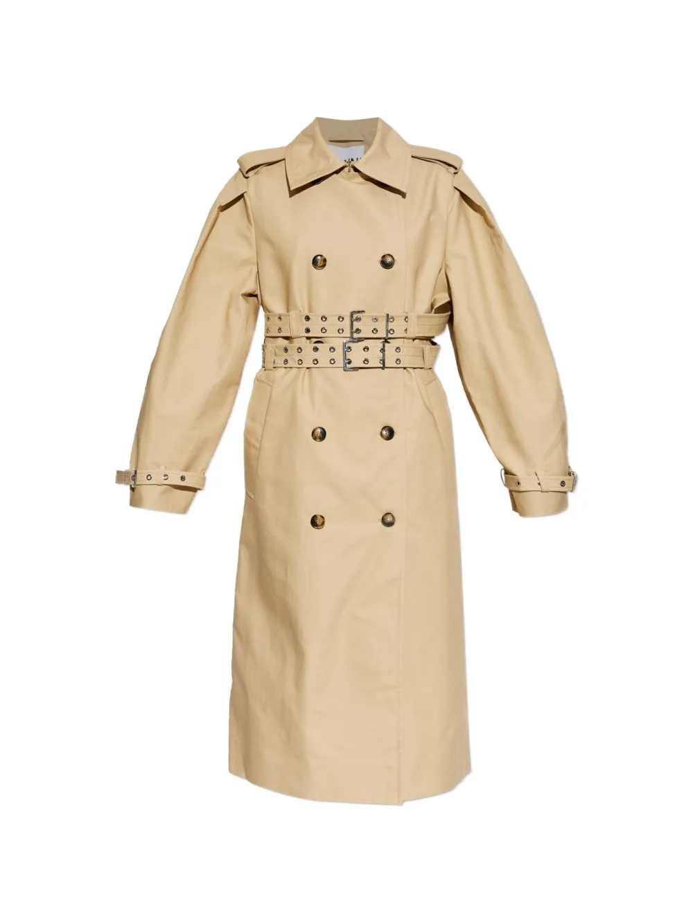Double-Breasted Belted Trench Coat