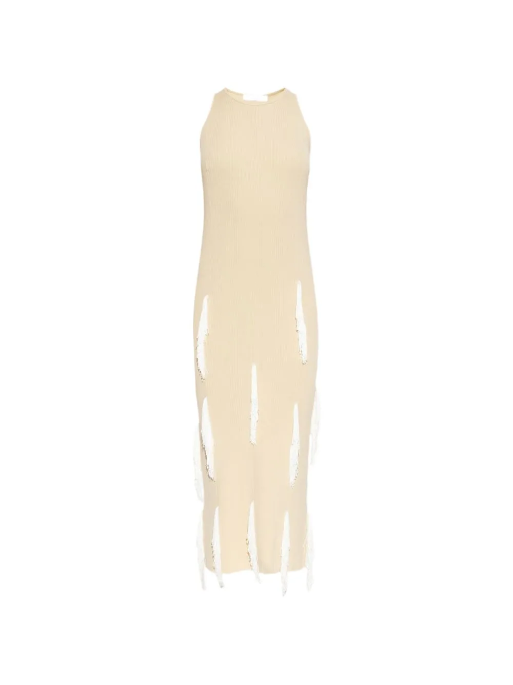 FLEUR Fringe Cutout Midi Dress