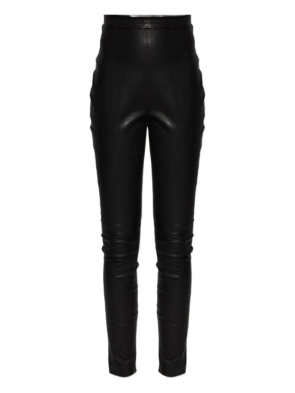 High-Waisted Leather Trousers