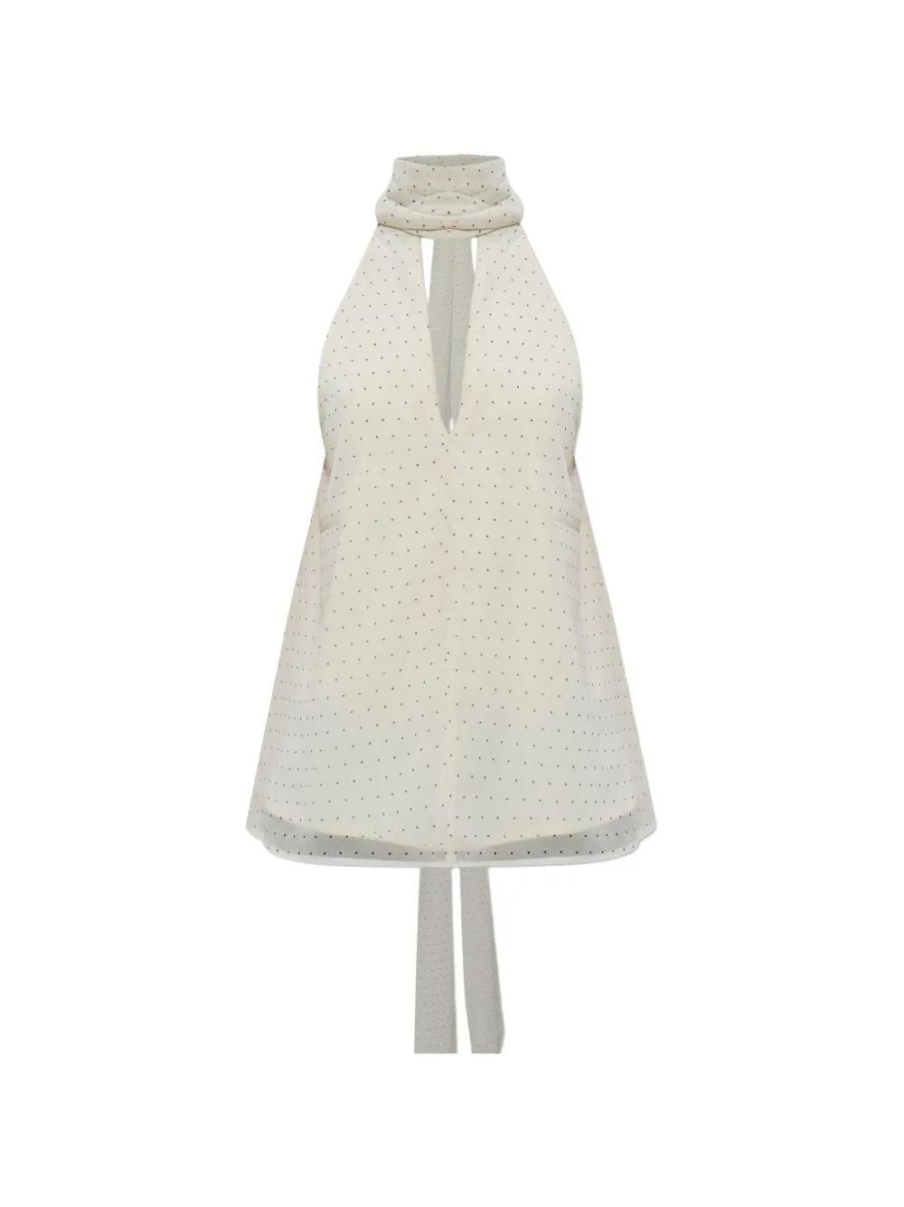 Dorah Polka-Dot Halterneck Blouse