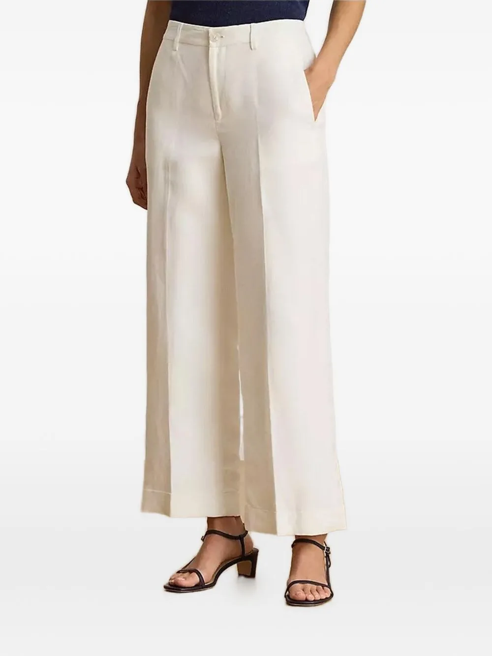 Wide-Leg Cropped Trousers