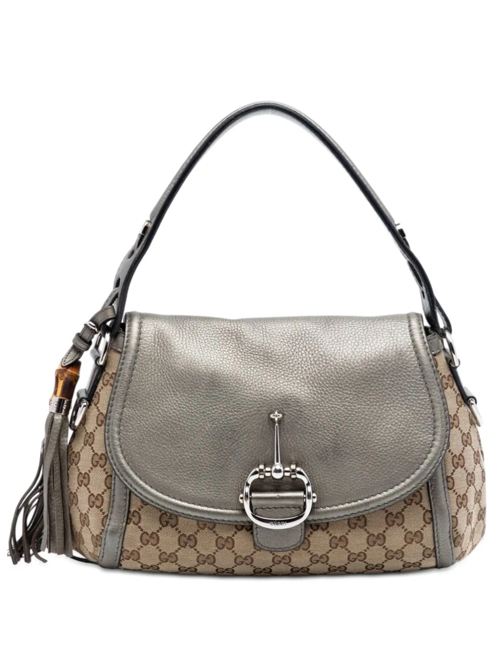 2000-2015 Medium GG Canvas Techno Horsebit Satchel