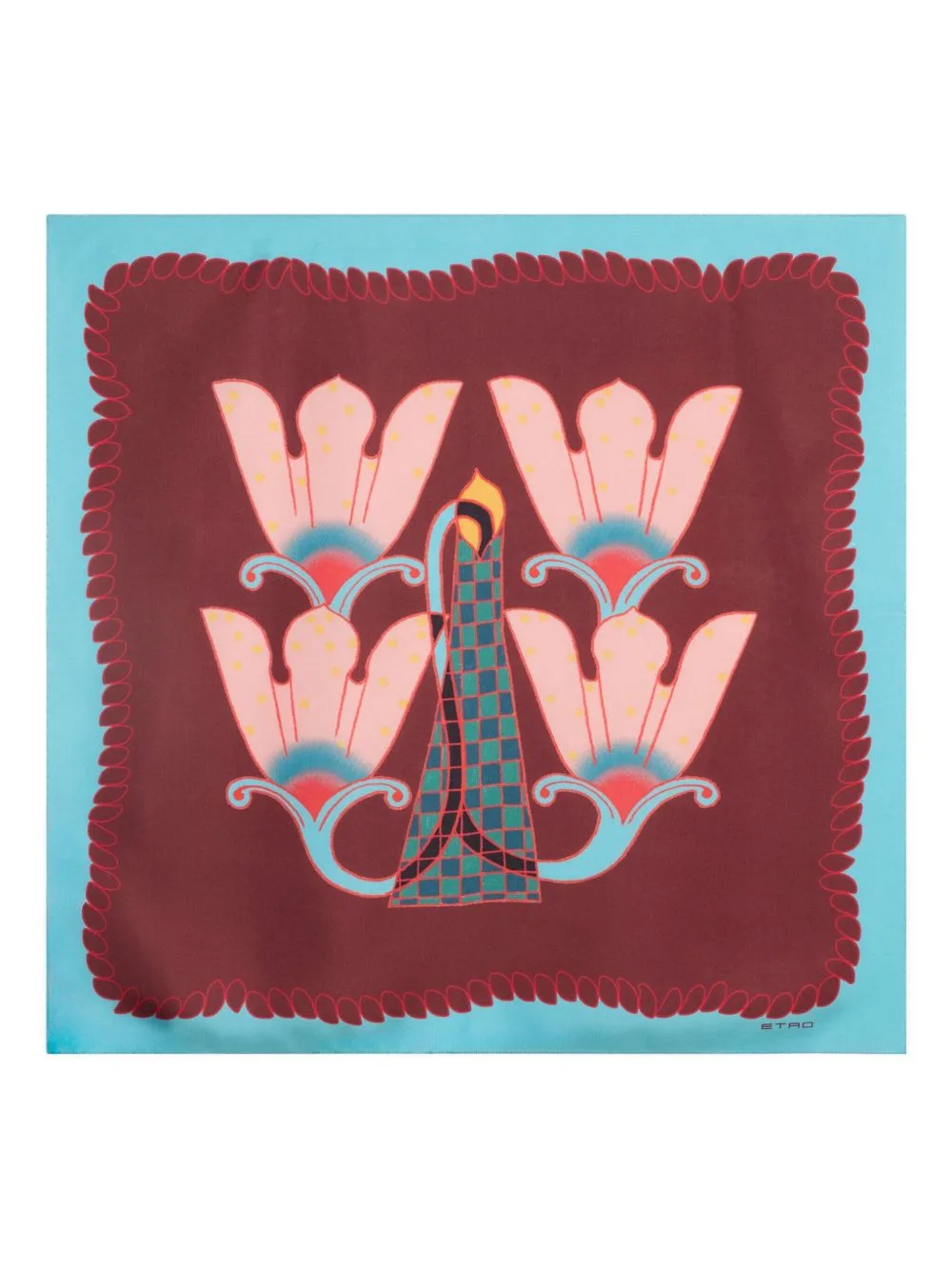 Placed-Motif Silk Scarf
