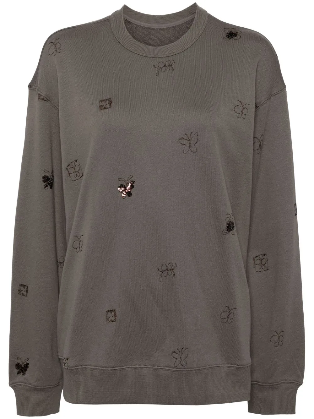 Butterfly-Embroidered Sweatshirt