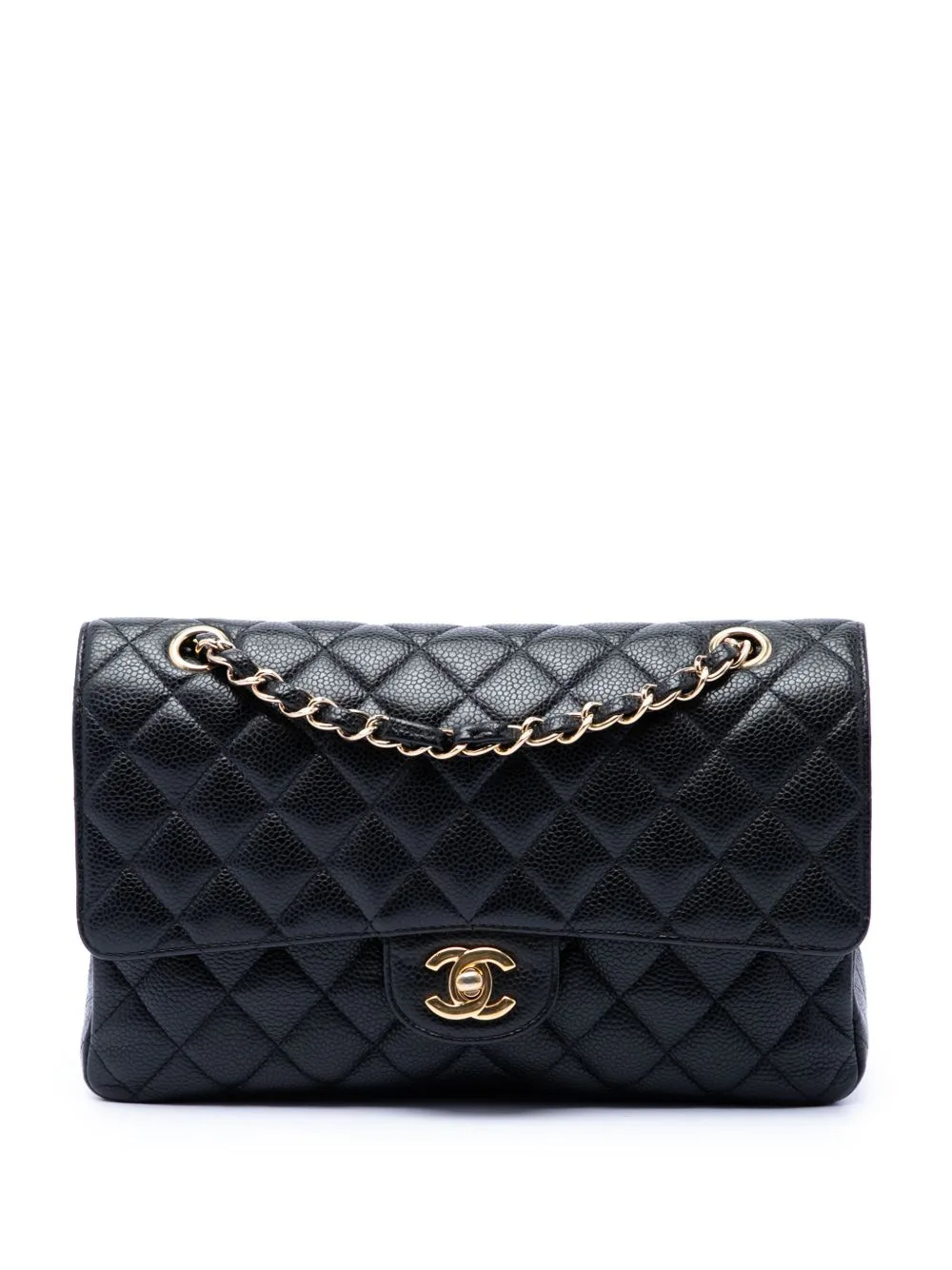 2009-2010 Medium Classic Caviar Double Flap Shoulder Bag