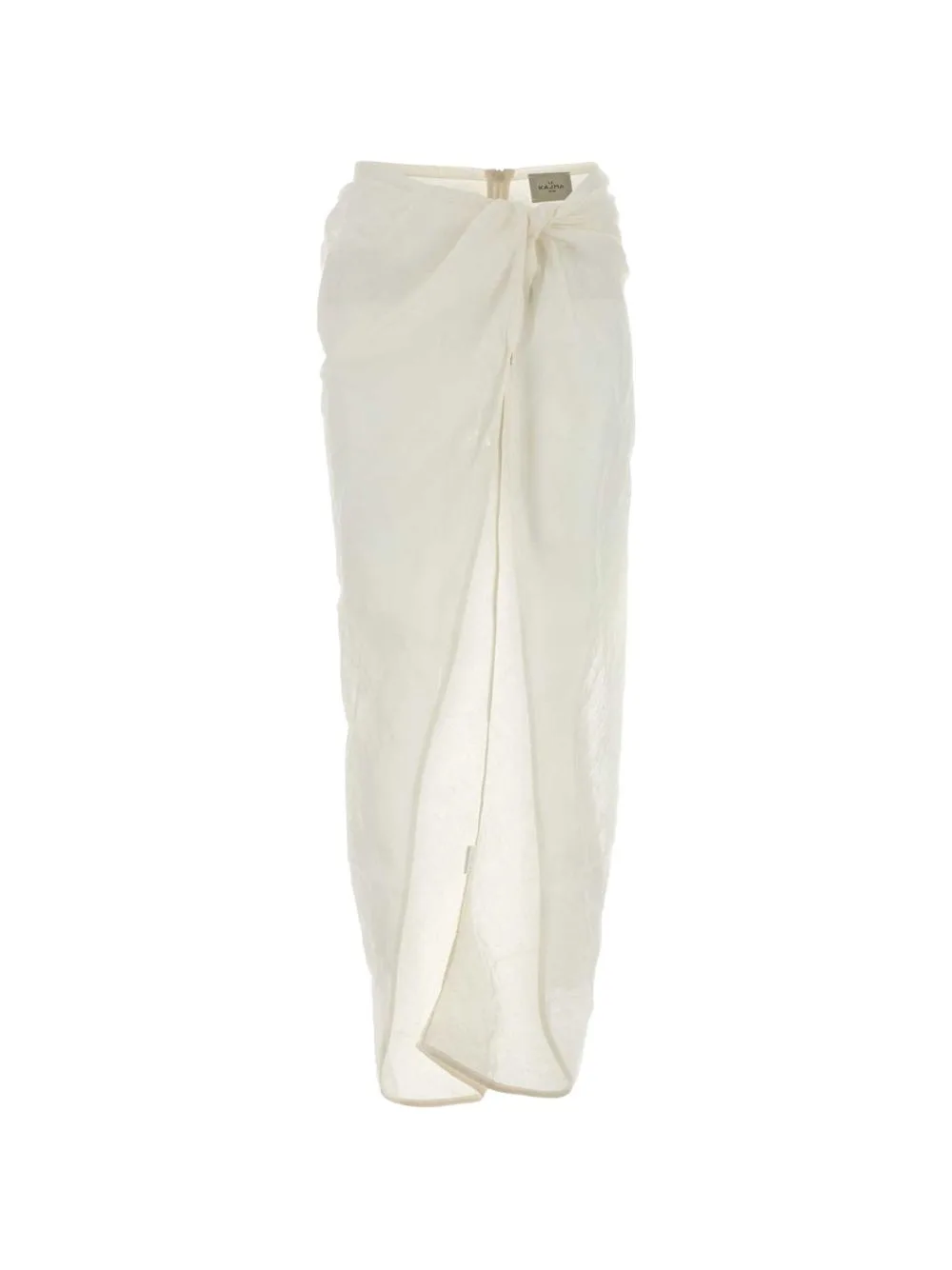 Qaraya0 Knot-Detail Linen Maxi Skirt