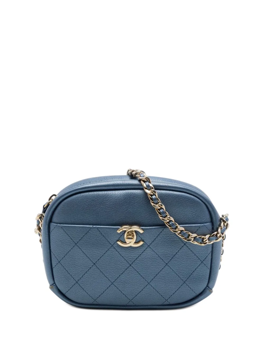 2018-2019 Small Quilted Metallic Goatskin Casual Trip Camera Bag Crossbody Bag