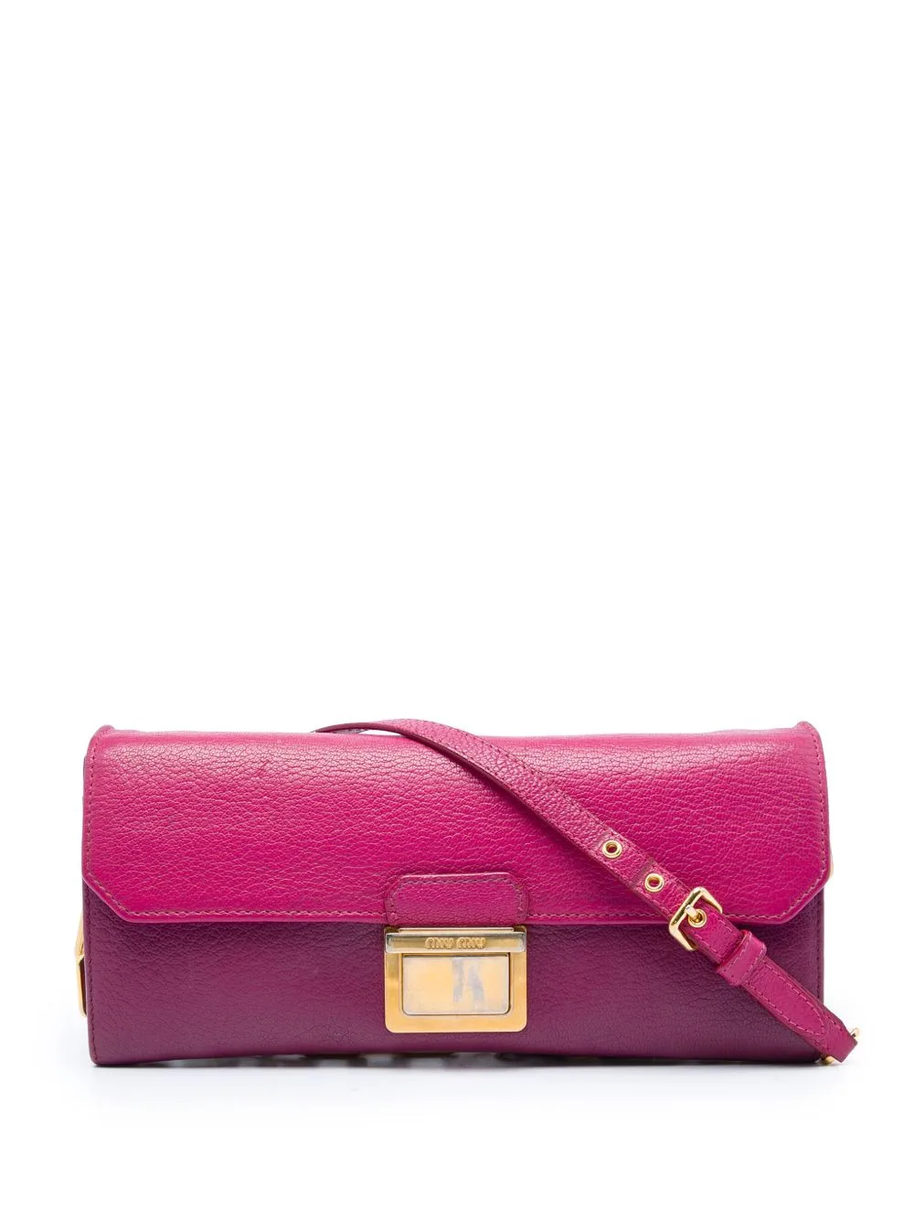 2010-2026 Bicolor Goatskin Madras Wallet on Chain Crossbody Bag