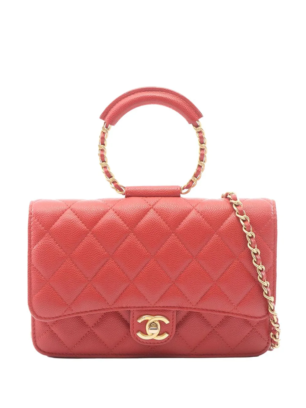 2019 Medium Caviar in the Loop Flap Satchel