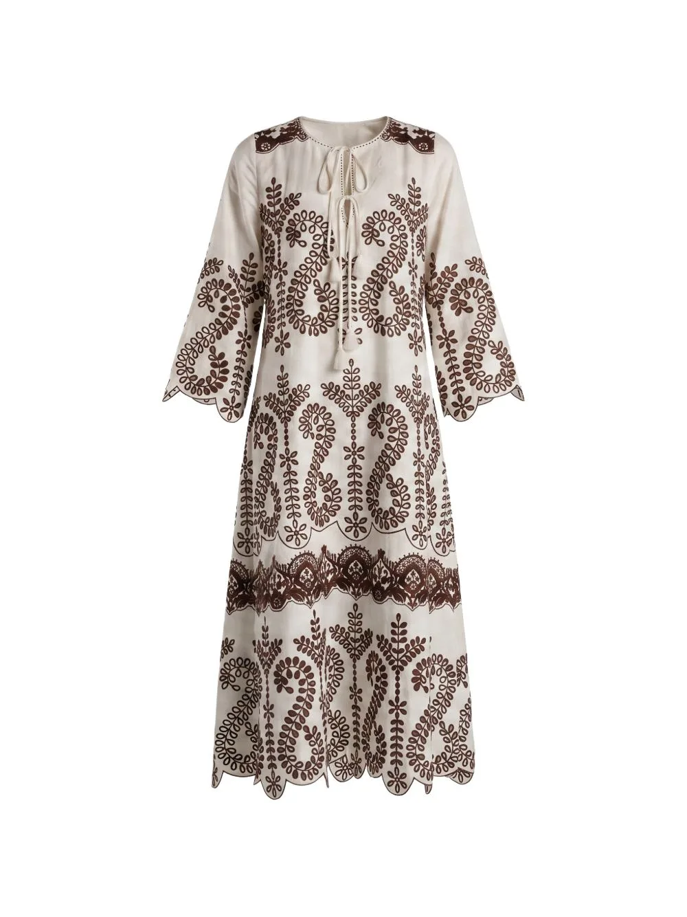 Norah Embroidered Midi Dress