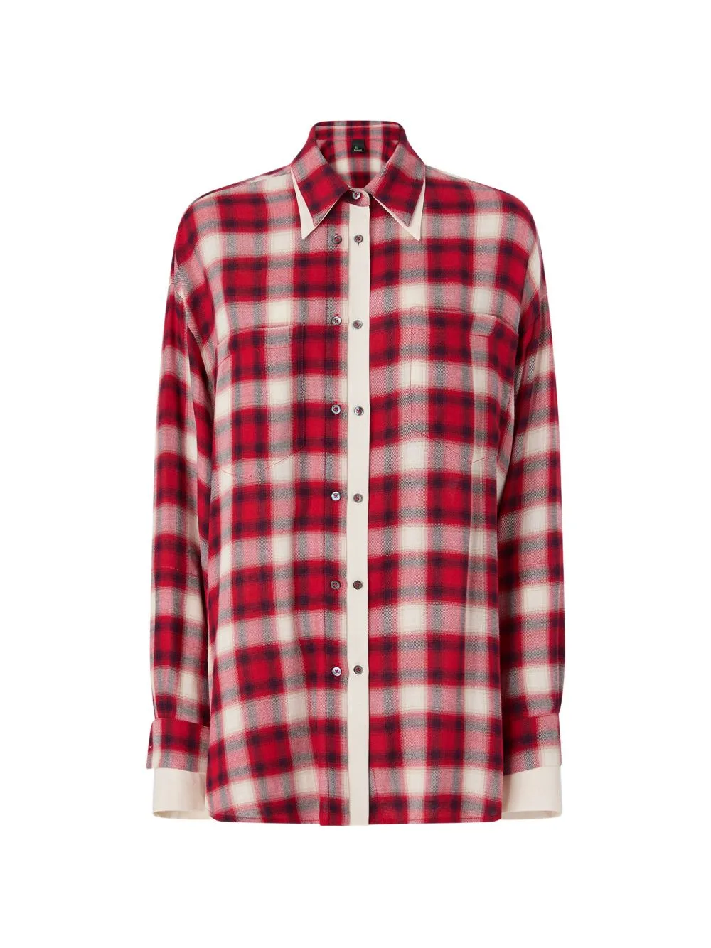 Oversized Shirt with Check Pattern