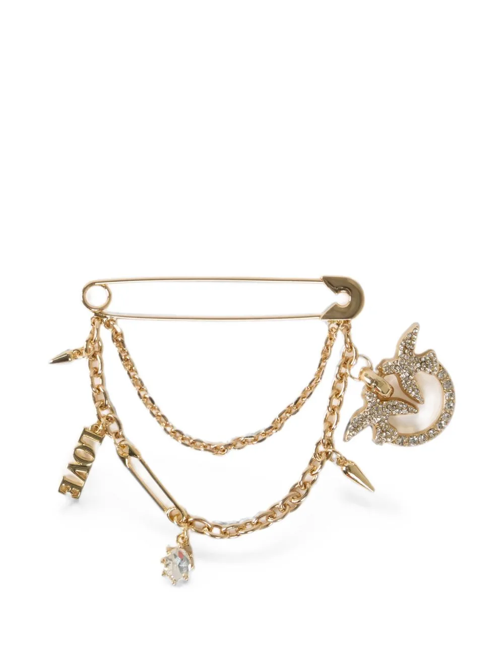 Love Birds Chain-Link Brooch