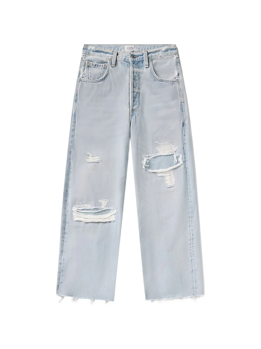 Distressed Raw-Cut Jeans