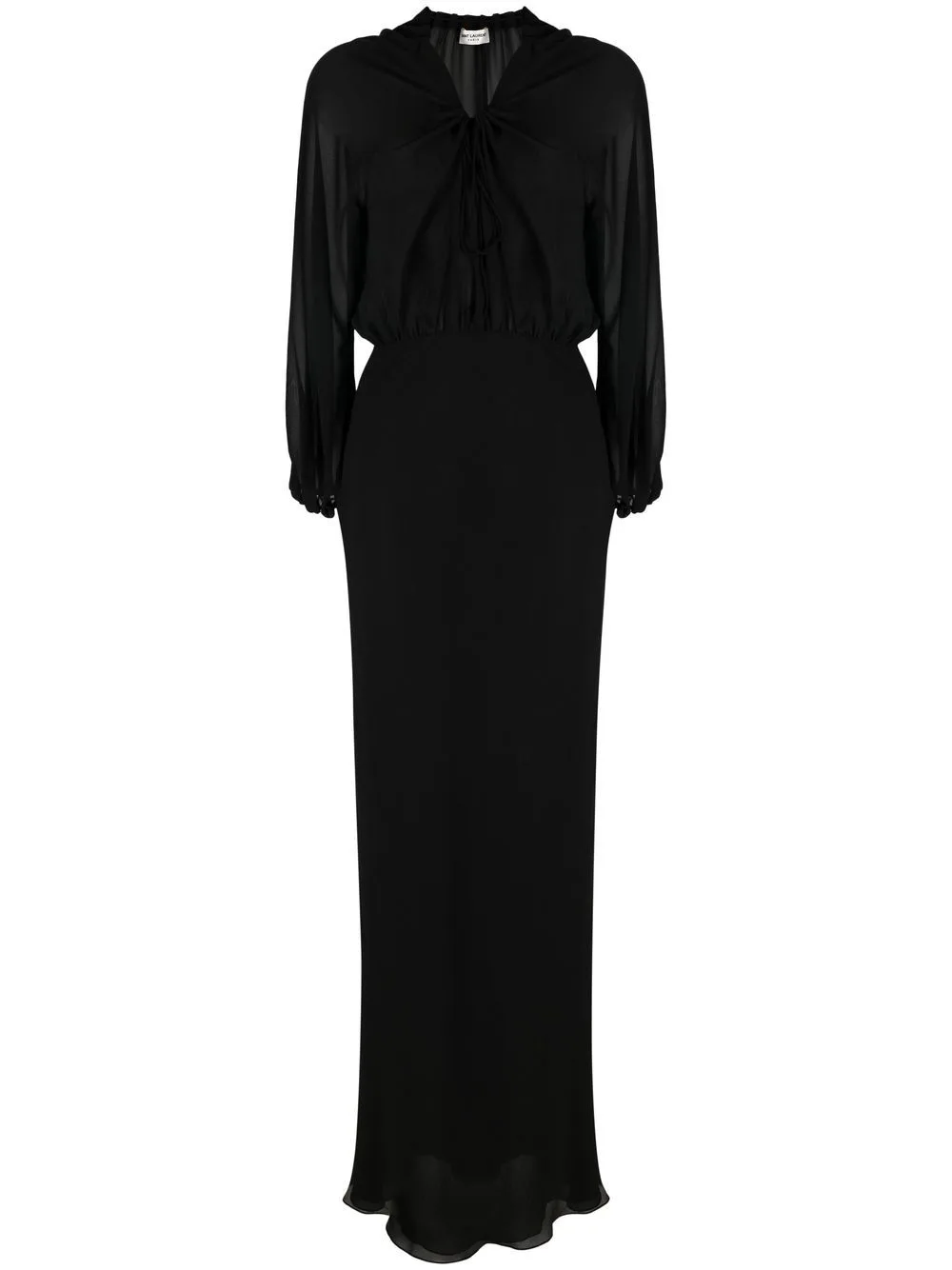 Sheer-Panelled Silk Maxi Dress