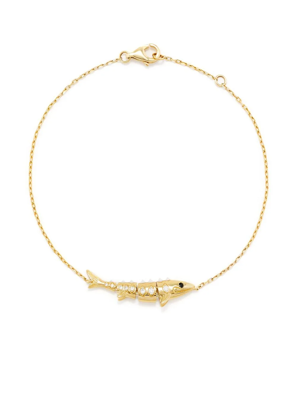 Fish Diamond 9CT Yellow Gold Chain Bracelet