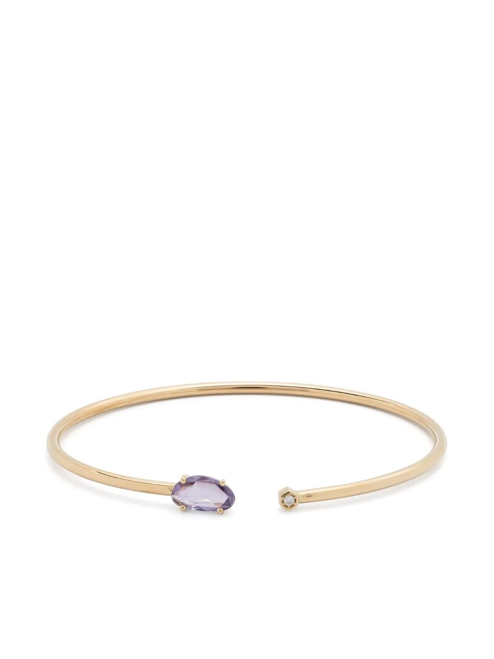 14kt Yellow Gold Bendable Pink Sapphire Cuff Bracelet