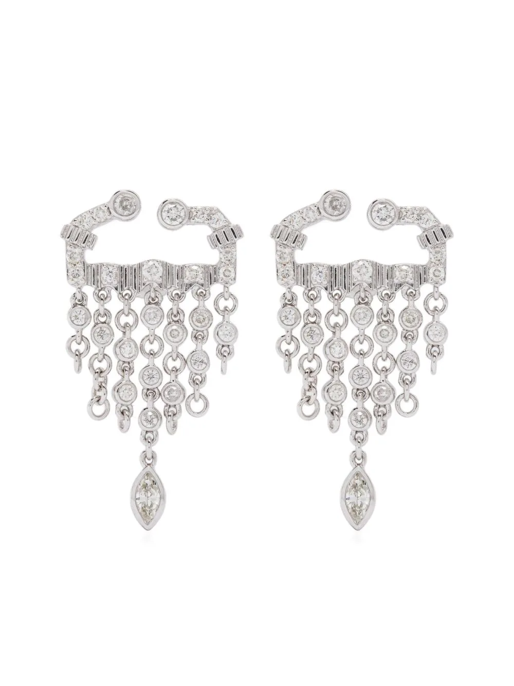 18kt White Gold Diamond Earrings