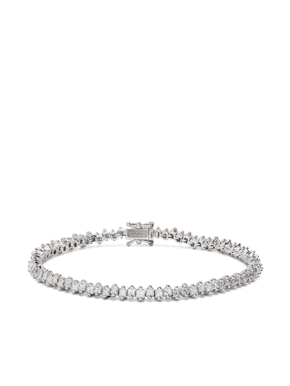 18kt White Gold Princess Midi Diamond Tennis Bracelet