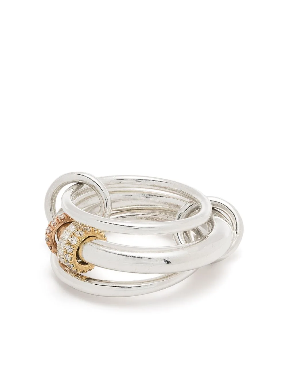 18kt Rose Gold Gemini SG Diamond Pavé Liked Rings