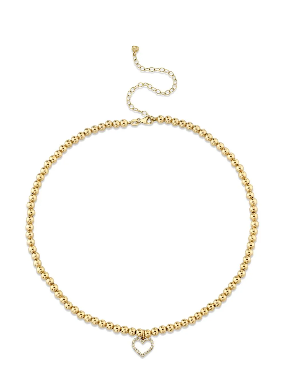 14kt Yellow Gold Open Heart Diamond Choker