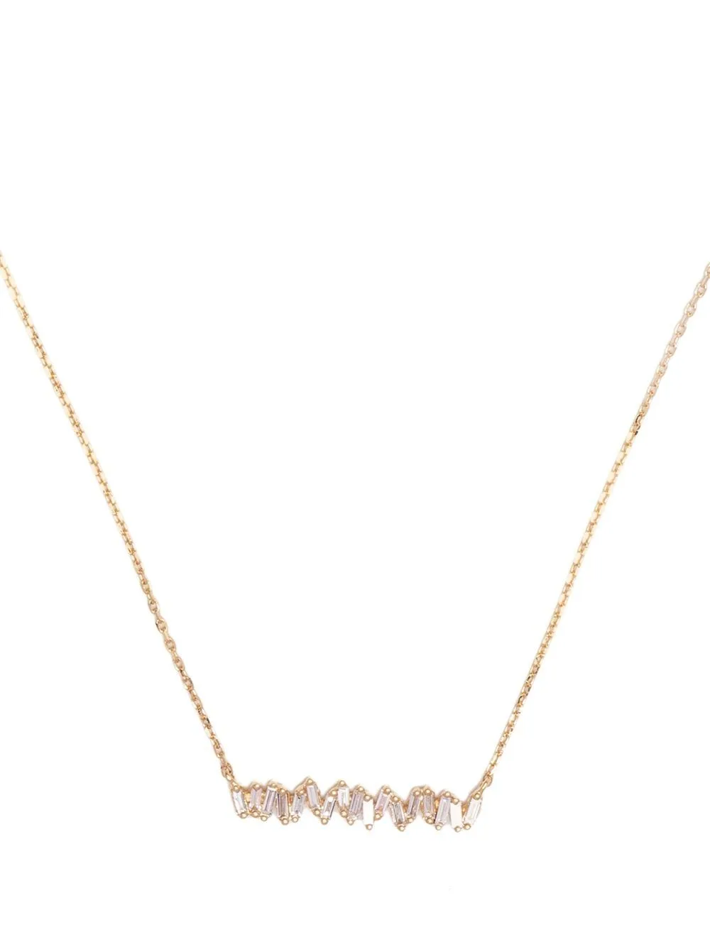 18kt Yellow Gold Diamond Bar Necklace