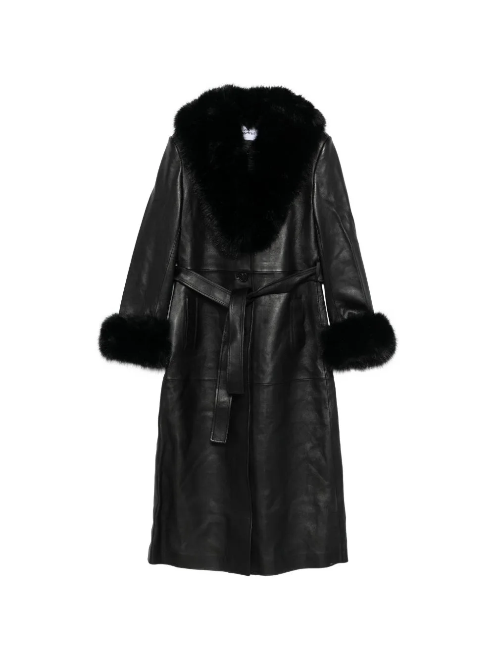 Faux Fur-Collared Belted Coat